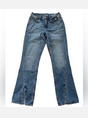 American Eagle Outfitters Men's Medium Blue Bootcut Jeans with Front Slits